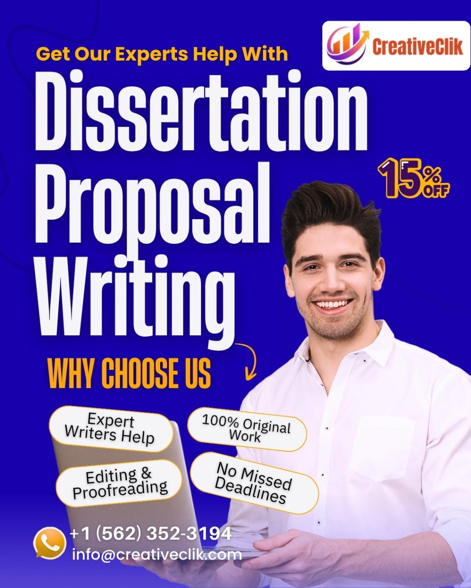 essaywriting0's tweet image. Get Expert Dissertation Proposal Writing Help! ✨

🌐 Visit: creativeclik.com
📞 Contact us today:
🟢 wa.me/15623523194

📩 info@creativeclik.com

#DissertationProposalHelp #ProposalWriting #AcademicSupport #CreativeClik #ResearchHelp #WritingExperts #PlagiarismFree