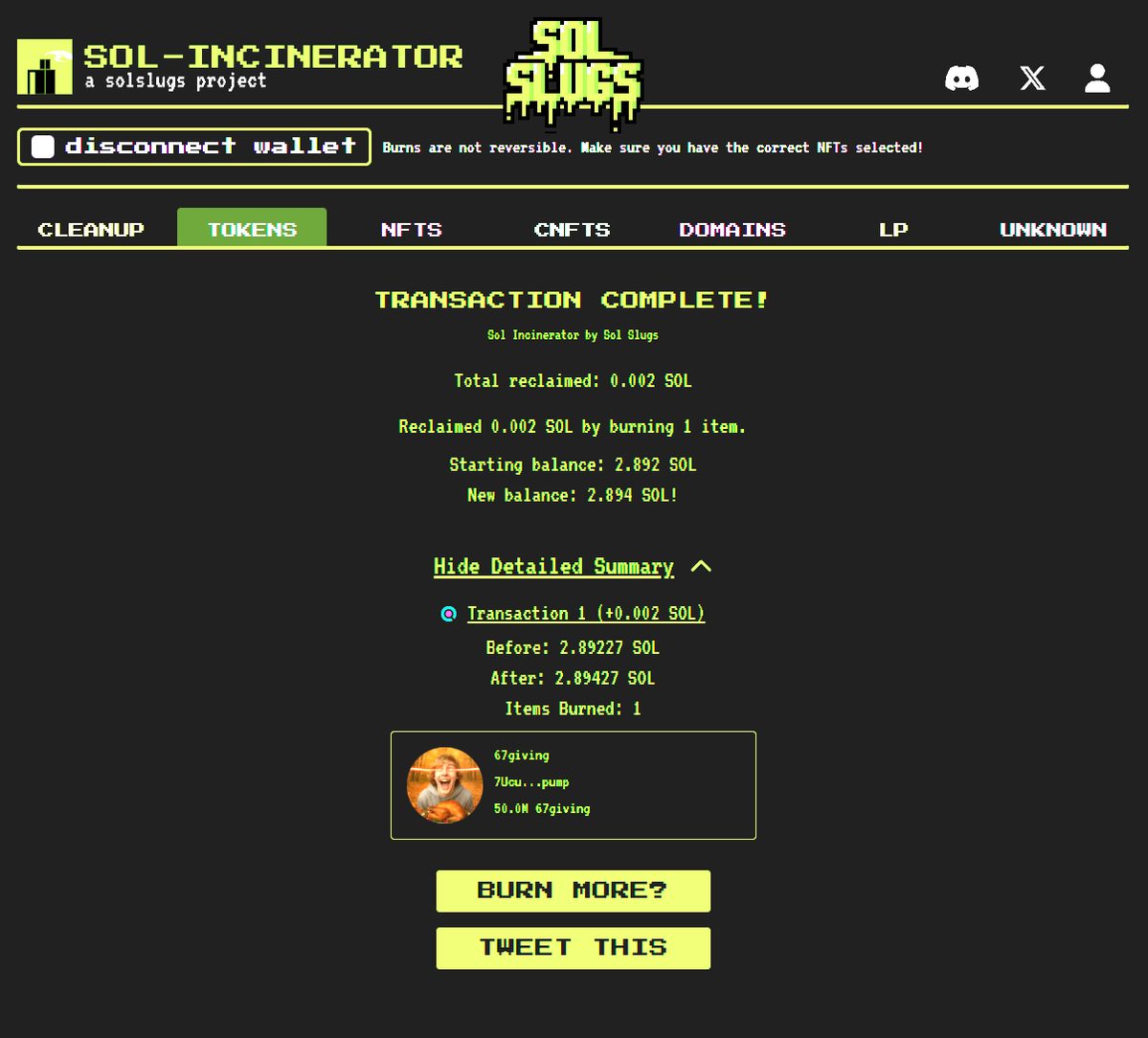 xApex0's tweet image. I just burnt the entire dev supply, 5%

Happy $67giving! 🦃

7UcuoiNDrzZGrVwV5T2RCF1UidVeDPFKky6tDmLvpump

solscan.io/tx/3oxfpAmrnaK…