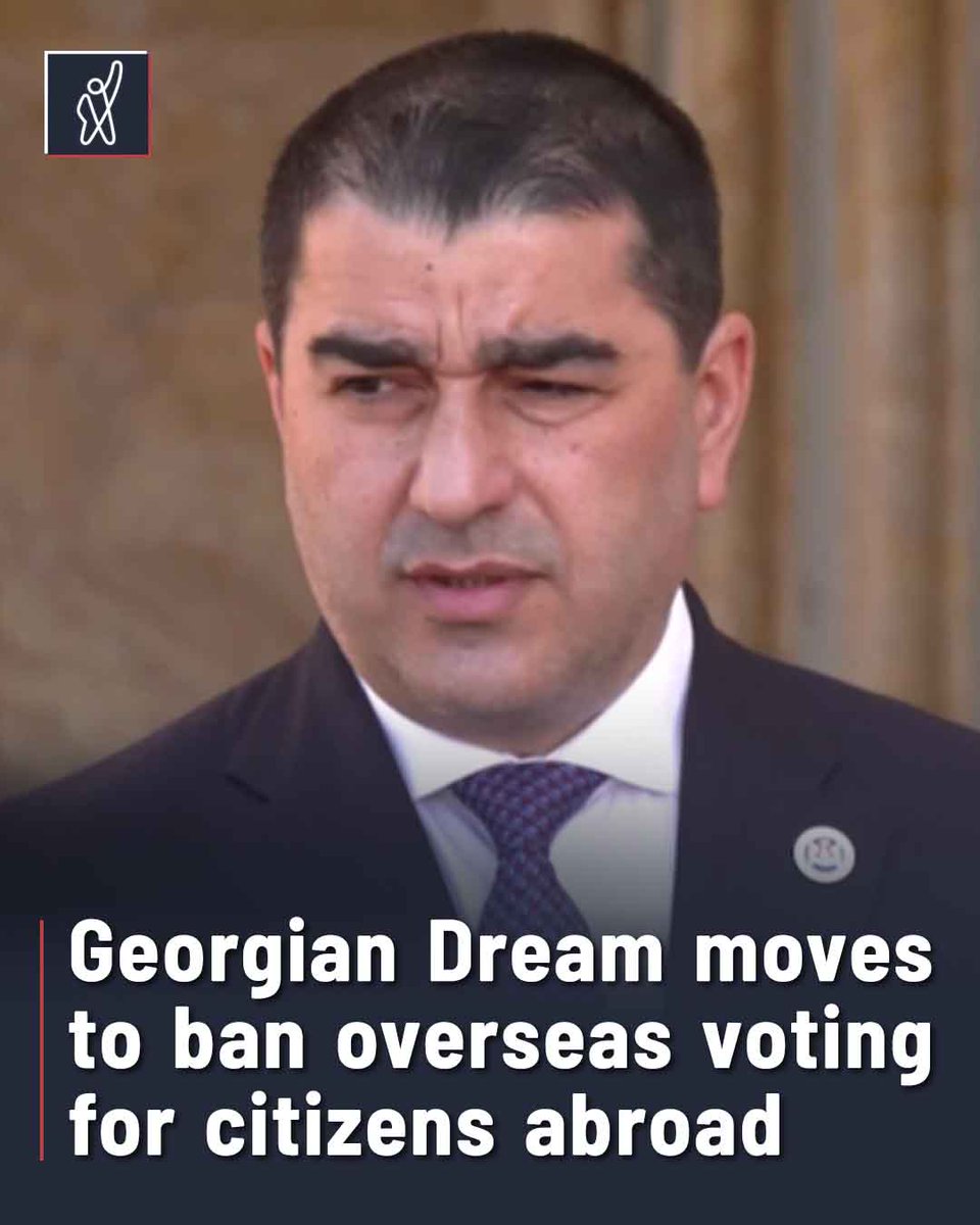 The Georgian Dream regime has proposed a ban on overseas voting, forcing citizens abroad to travel to Georgia to cast ballots. Speaker Papuashvili claims the move is needed to prevent “foreign interference,” arguing non-resident voters face higher risks of manipulation.