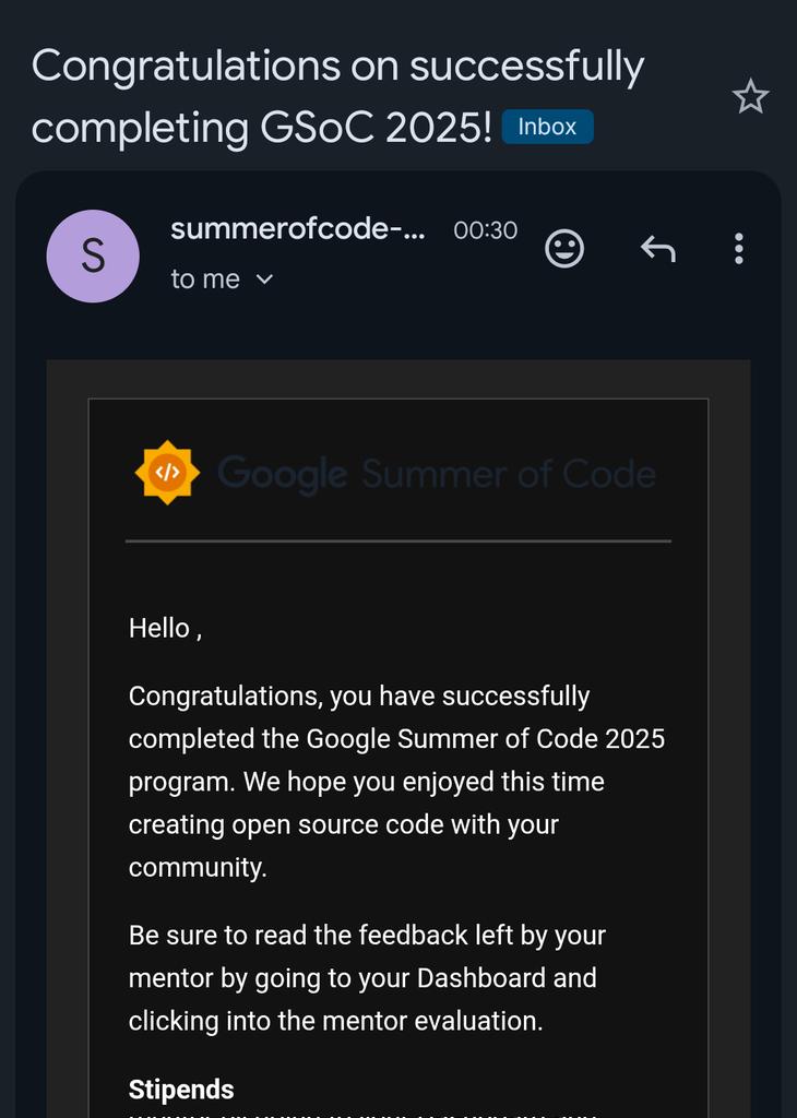 harsh_twtt's tweet image. completed Google of Summer of Code

this was an amazing experience
open source is amazing

i am looking for new opportunities now

thank you, for your attention :)