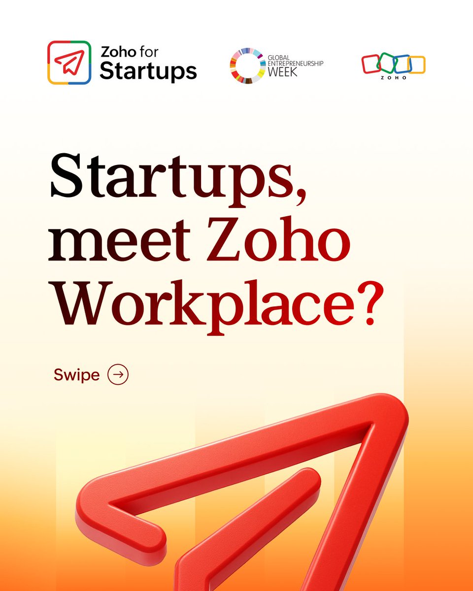 ZohoforStartups's tweet image. Building a startup isn’t a solo act. It relies on teamwork, communication, and the right tools.

And that’s exactly what @ZohoWorkplace  is for—helping teams come together and build smarter, every day.