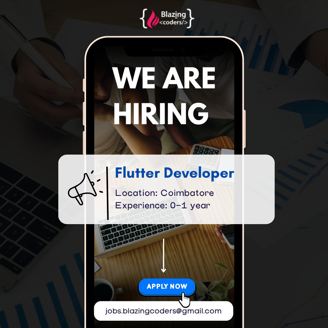 blazingcoders1's tweet image. 🚀 We’re Hiring – Flutter Developer!
Blazingcoders is looking for passionate and motivated Flutter Developers
📍 Location: Coimbatore
👨‍💻 Experience: 0–1 year
📩 Apply Now: jobs.blazingcoders@gmail.com

#Blazingcoders #WeAreHiring #FlutterDeveloper #FlutterJobs #CoimbatoreJobs