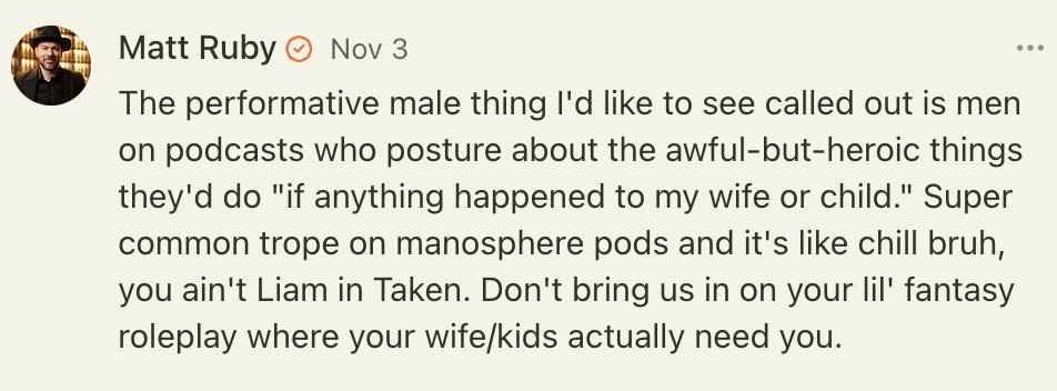 mattruby's tweet image. Nothing these goofs love more than talking about the atrocities they&apos;d be willing to commit for their children.