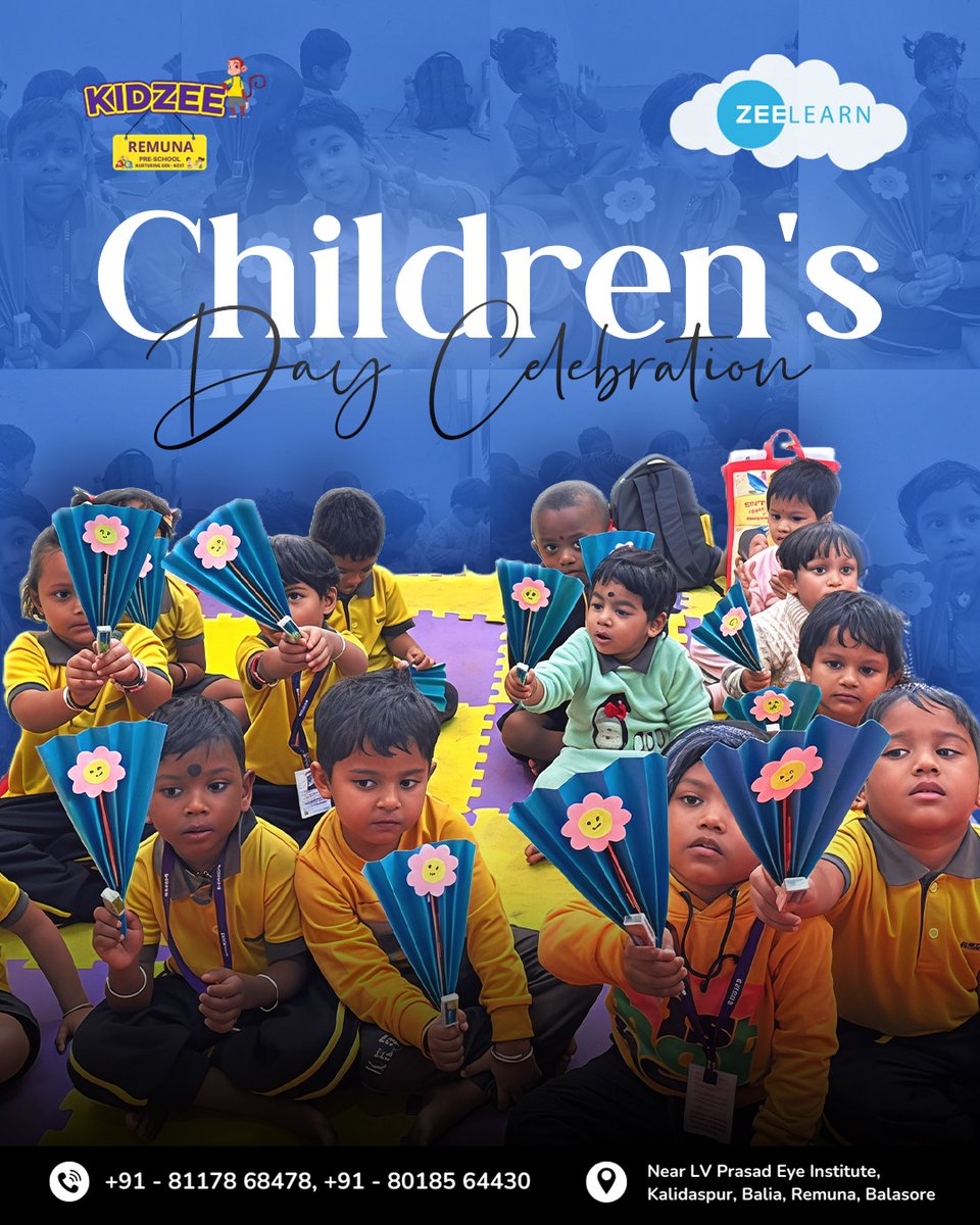 KidzeeRemuna's tweet image. 🌈Children’s Day Celebration at Kidzee Remuna!✨
Our little stars had a joyful day full of fun, laughter &amp;amp; creativity! 💕👧👦
📍Near LV Prasad Eye Institute, Kalidaspur, Balia, Remuna, Balasore
📞 +91 81178 68478 | +91 80185 64430
#ChildrensDay #KidzeeRemuna #ZeeLearn