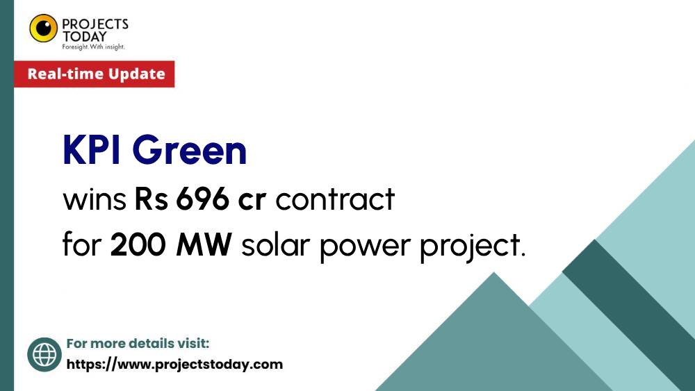 projects_today's tweet image. KPI Green wins Rs 696 cr contract for 200 MW solar power project.

For more details:
Email us at: mallika@projectstoday.com
Contact us on +91 7304553123

#KPIGreen #SolarPower #RenewableEnergy #Sustainability #CleanEnergy #EnergyTransition #IndiaSolar #project #projectstoday…