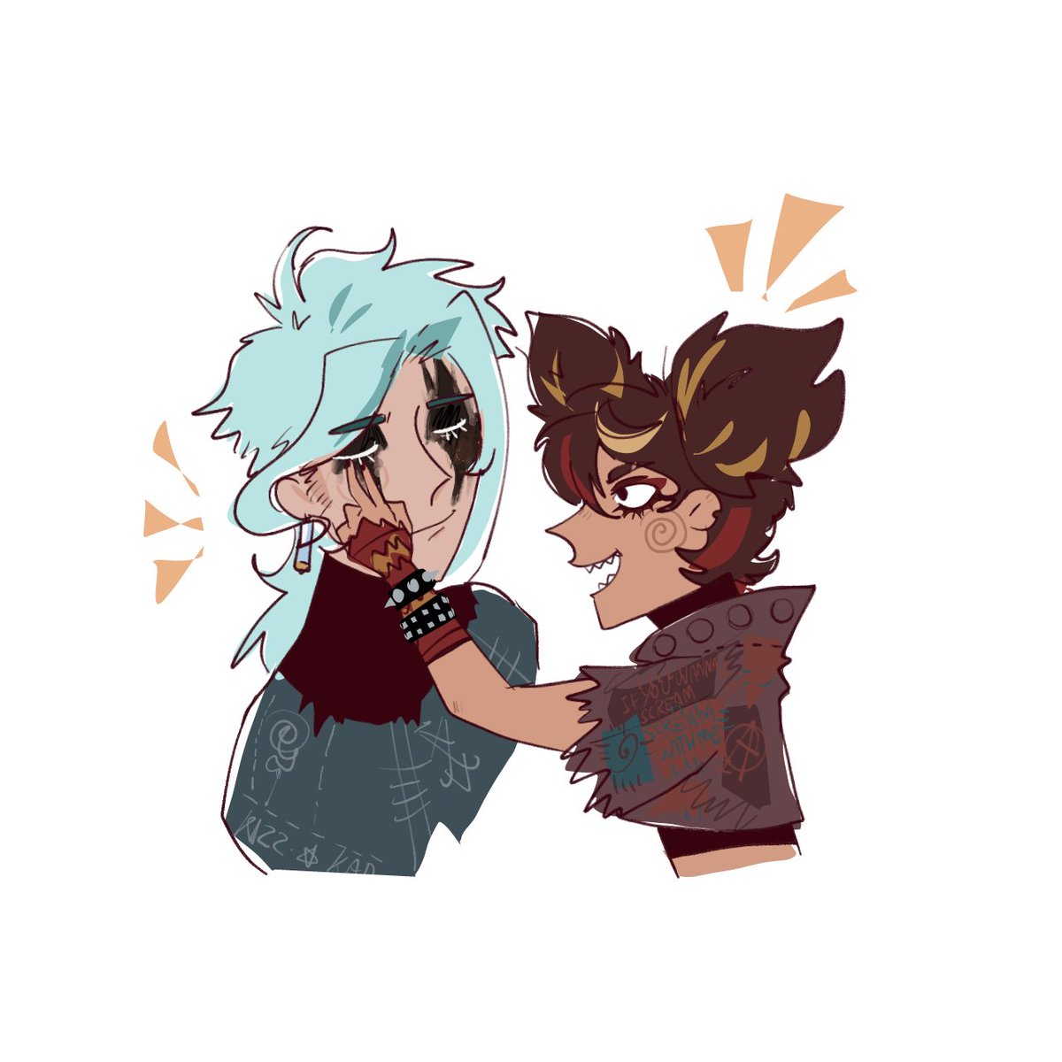 "Corpse paint! Ya wanna be a monster? Ya gotta look like a monster!"

"We are monsters!!🤘"

#xinyan #Dottore #ildottore #GenshinImpact #原神
Two of my favorites!! :3