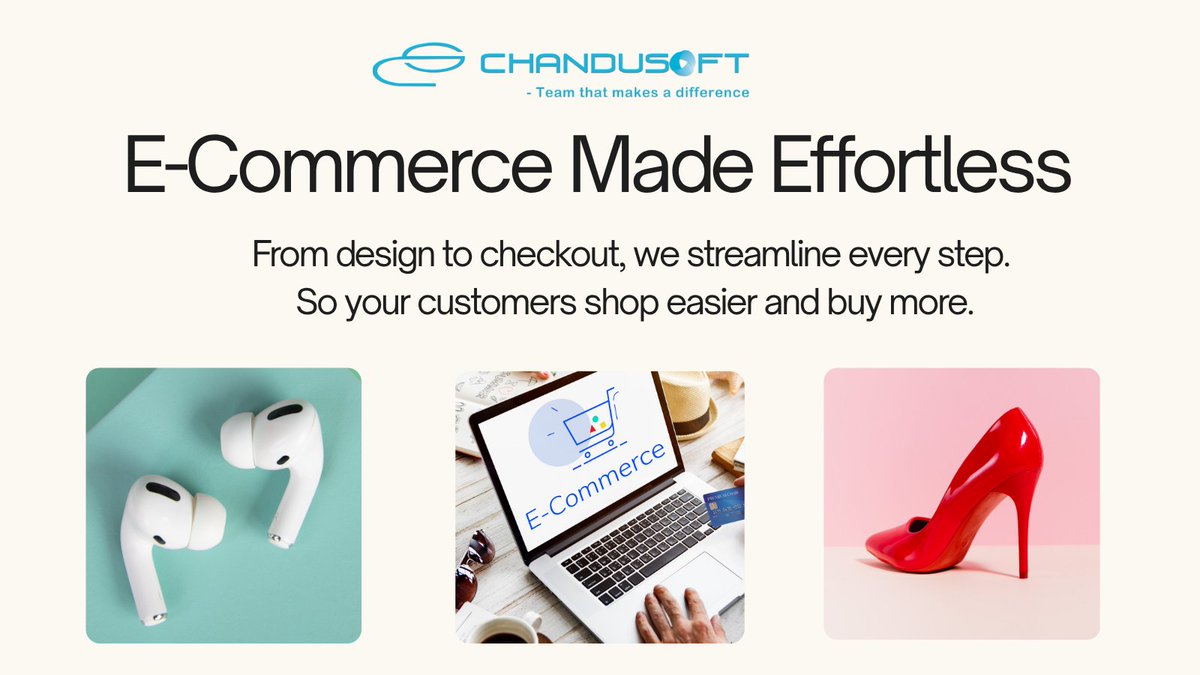 ChandusoftLtd's tweet image. 🚀 E-Commerce Made Effortless Design. Checkout. Growth. We streamline every step so your customers shop easier — and buy more. 

#EcommerceSolutions #OnlineStore #SellOnline #DigitalGrowth #RetailTech #UXDesign #StartupSupport #TechMadeSimple #ChanduSoft #SmartSelling