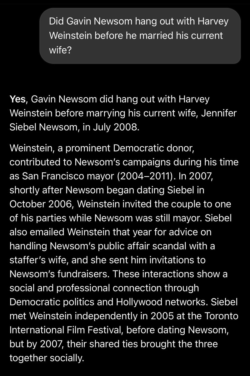 <a href="/GovPressOffice/">Governor Newsom Press Office</a> So let me get this straight, Newscum’s wife accused Weinstein of rape but yet she kept a professional relationship with him? The woman knew he was scum and still talked to him and accepted his money? Hmmm, so many questions!!
