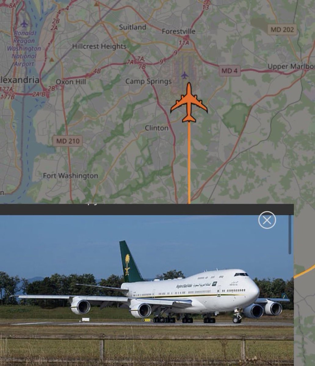 هبطت طائرة سمو ولي العهد 

الـ B747 قاعدة اندروز الجوية - واشنطن🇺🇸✈️