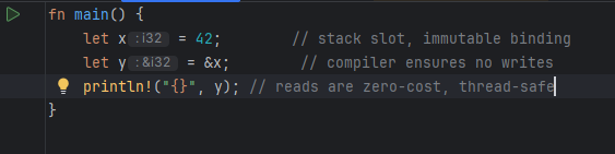khandakerjim's tweet image. Stop thinking let is just a keyword.

In Rust, it’s a promise: CPU sees memory, compiler enforces trust. Immutable = safe to share, zero locks, zero surprises.

#rustlang #systemsprogramming