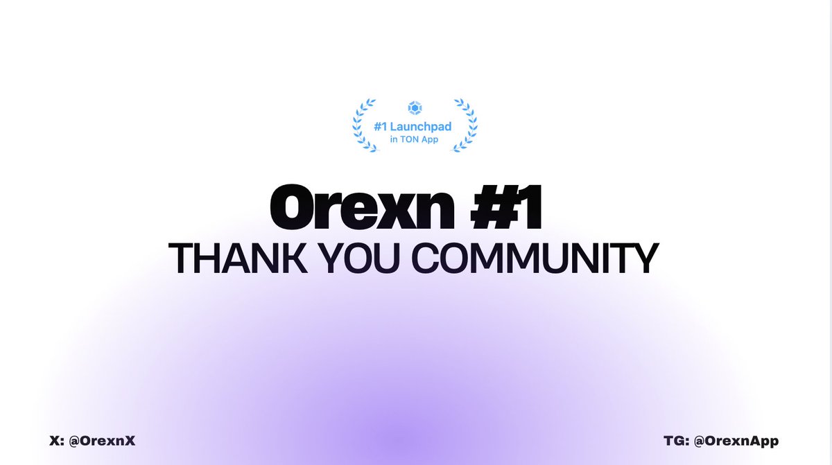 OrexnX's tweet image. 🔥 OREXN JUST HIT #1 ON TON.APP!

🎉 Orexn is now officially the #1 ranked project on TON.app — a milestone made possible by our community 🥇

⚡️ This is just the beginning of the Orexn era

Stay tuned — the Orexn ecosystem is only getting started,…