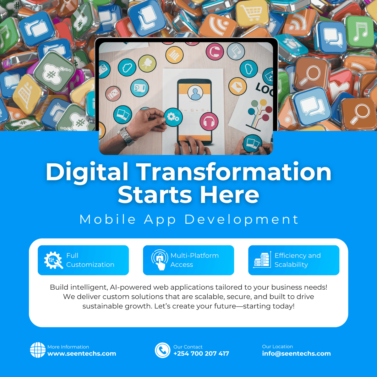 seentechs's tweet image. Transform ideas into apps that users love. At Seen Technologies, we craft smart, high-performing mobile apps tailored to your business needs. Power up your growth with AI-driven solutions. #MobileAppDev #AI #WebDev