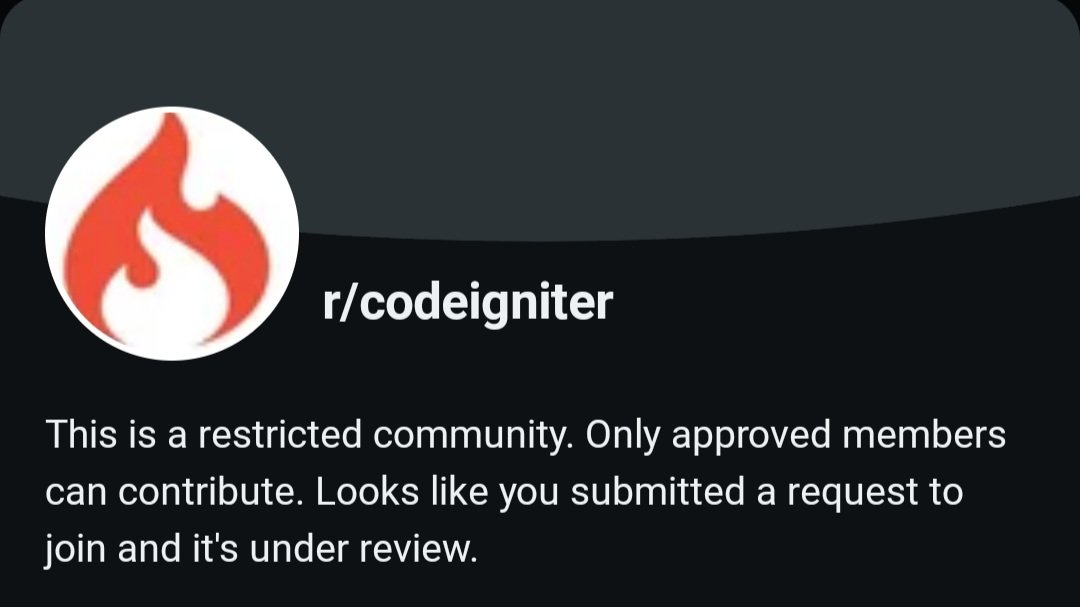 ruialvel's tweet image. Why TF do you need to be an approved member to post on r/codeigniter?? And why do I feel my request will be ignored? Will update this interesting topic on here as I (don&apos;t ) go. #codeigniterdevelopment