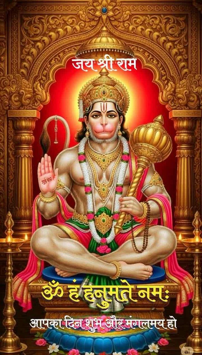 MayankDangar0's tweet photo. 🙏ॐ हं हनुमत्ये नमो नमः🙏
🙏मनोजवं मारुततुल्यवेगं, जितेन्द्रियं बुद्धिमतां वरिष्ठम्। वातात्मजं वानरयूथमुख्यं, श्रीरामदूतं शरणं प्रपद्ये।। 🙏
🙏ॐ हं हनुमते https://t.co/kLsGLQ973Y