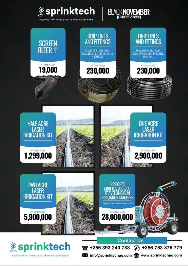 sprinktech's tweet image. Are you looking for the perfect time to upgrade your irrigation and  water pumping system?

What if we told you Black November @sprinktech  has the best deals of the year?

Talk to us on +256 709 826632 or  Visit us at 7th Street Industrial Area, Oxford Station building, Room 13,…