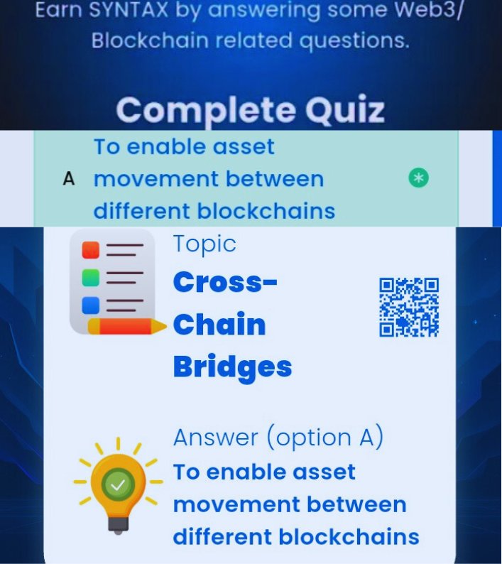 MissyOgo's tweet image. Syntax Verse📍 Daily /General Quiz For Today.
Date: 18/11/2025 

Daily Quiz📌
📍Answer: 👉  Option  A 

⭐️Reward:  20 $SYN  
#syntax