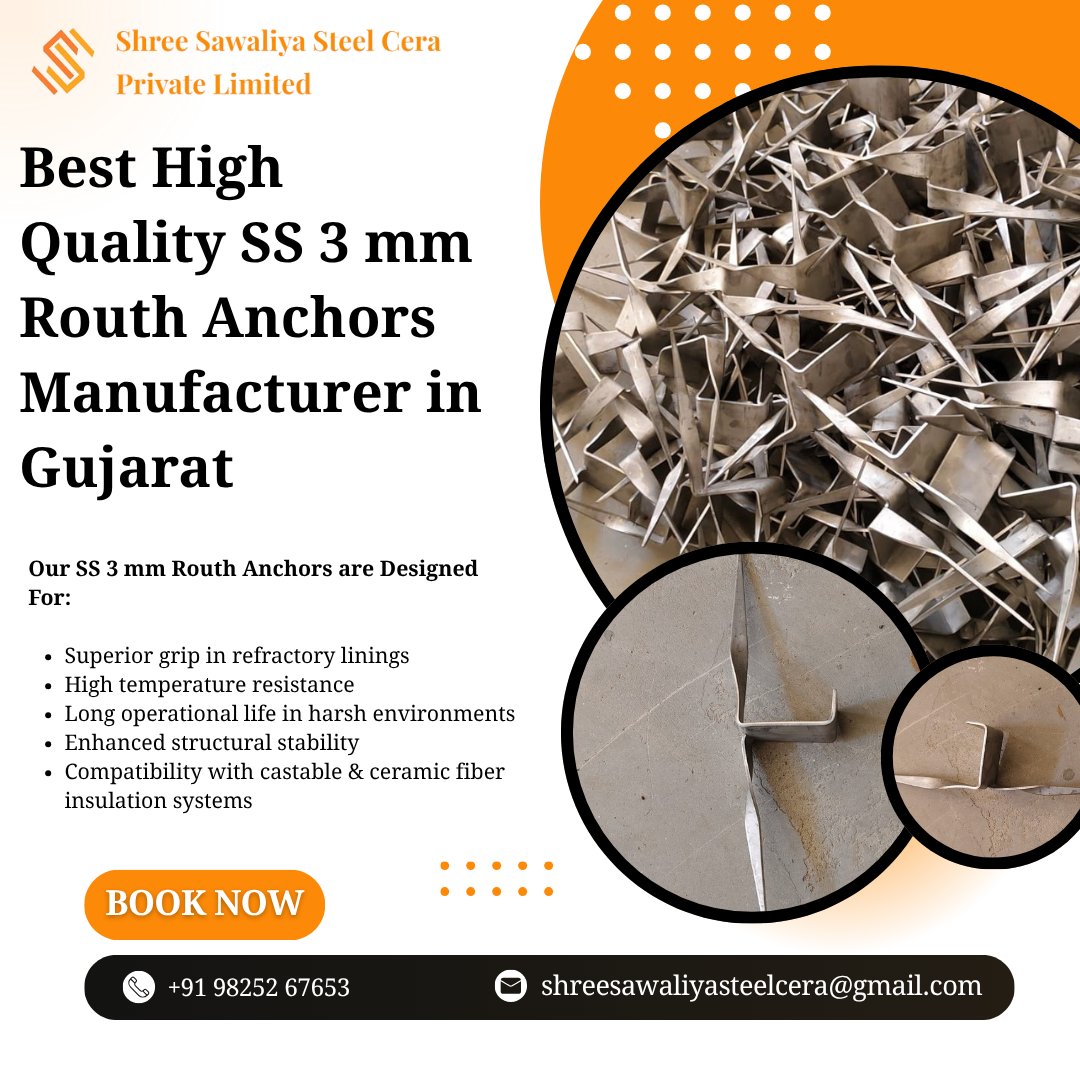 shree_cera32161's tweet image. 🔩 Looking for high-strength, precision-engineered SS 3 mm Routh Anchors for your refractory lining projects?

#SSRouthAnchors #RefractoryAnchors #3mmAnchors #StainlessSteelAnchors #IndustrialSupply #RefractoryLining #FurnaceSolutions #HeatResistantProducts #EngineeringComponents
