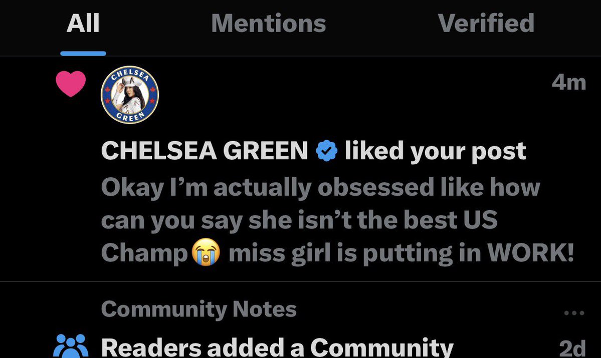 Haven’t been tweeting lately bc I’ve been so busy with work, but this happened the other day!!🤭 I literally thought it was a fan account until I opened twitter😭😭 #ChelseaGreen #mypresident #WWERaw  #SmackDown