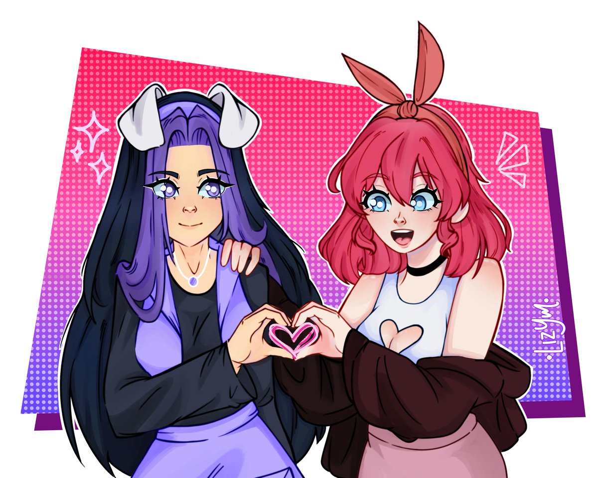 Y si yo no fuera la pelona?? 🤨 Ajdjshj pequeño dibujito en couple para la preciosa <a href="/Im_K1ry/">Un coso rojo</a> , tkm linda, espero te guste muchoooo 🥺❤️✨
#OcDraw #Garabato #Dibujo