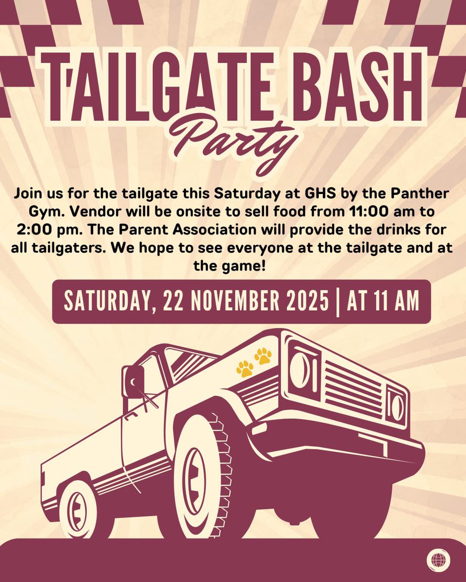 We hope the entire Football Family can join us for the tailgate! We need to spread the word about Saturday’s game. Let’s fill the stands and cheer!! #HailGadsden