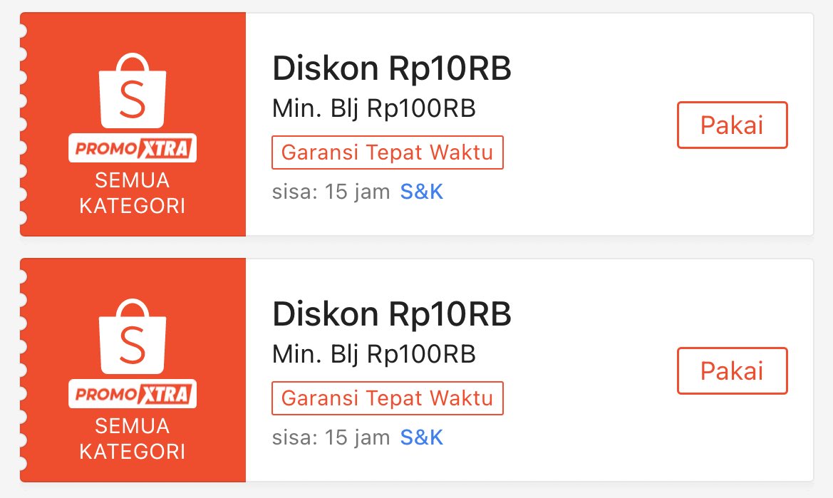 wts voucher shopee potongan 10k minimal belanja 100k

fee 2k/voucher #zonauang