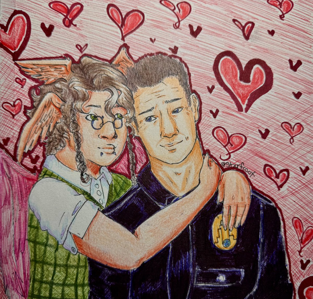 stxrfroot's tweet image. Finished commission for @ starzwillfall on instagram 🫶 #yumeship #selfship #art #commision