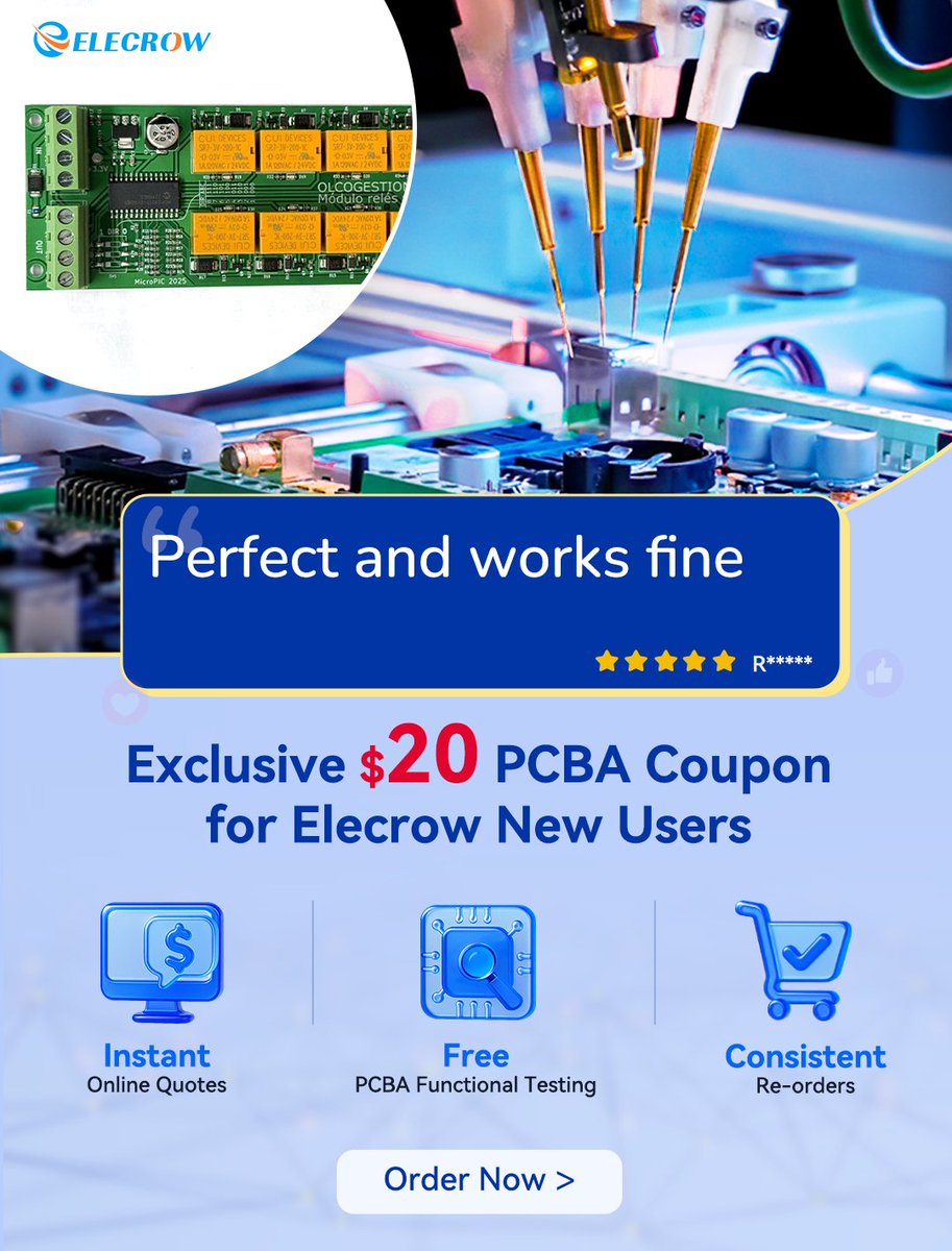 Elecrow1's tweet image. 📢 Keep your ears open! Check out what our customers are saying about #Elecrow&apos;s PCBA services. Their satisfaction speaks for itself. Ready to give it a try? 👇 #ElecrowPCB
elecrow.com/feedback/perfe…