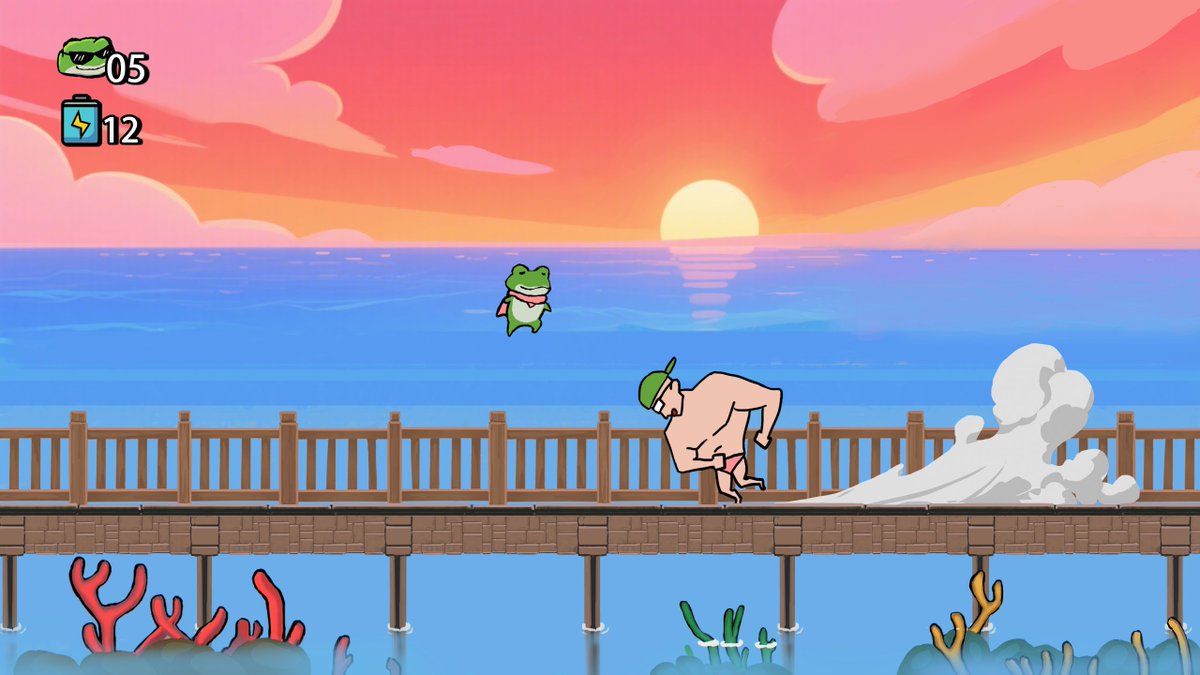 Cinder009's tweet photo. Hi friends, I'm currently developing this boss.  #indieGame #indieDev #インディーゲーム #gameDev #SuperFrog https://t.co/7ilDmtmr6I