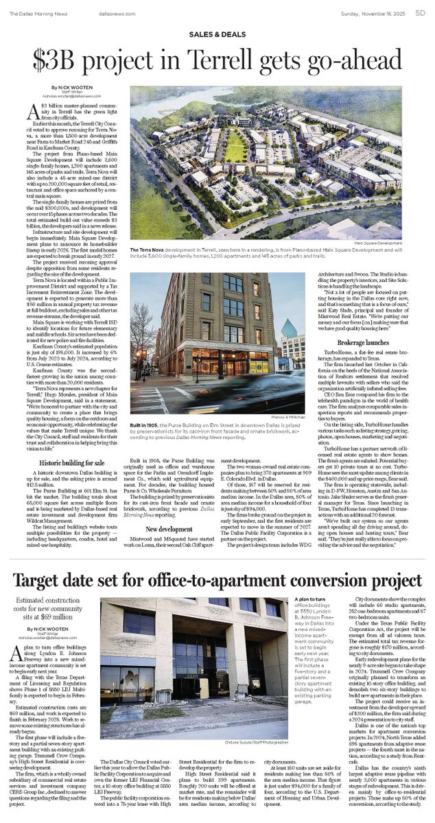 The <a href="/dallasnews/">Dallas Morning News</a> Sunday Business Section featured the Historic Purse Building, which hit the market at $12.5M.
65,000 sq. ft. historic building in Dallas. Ideal for boutique hotel, corporate HQ, and mixed-use. 
Thank you, <a href="/ByNickEWoot/">Nick Wooten</a>, for the mention.
dallasnews.com/business/real-…