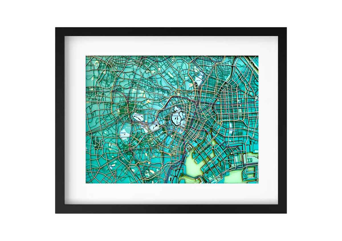 Crafthousetokyo's tweet image. TOKYO TURQUOISE
東京の街を8層のレイヤーで再構築したMAP ART。

透明感のあるターコイズブルーを基調に、広がる道路網、水辺、公園、鉄道を色と構造で繊細に表現しました。

mapart.base.ec

#BASEec