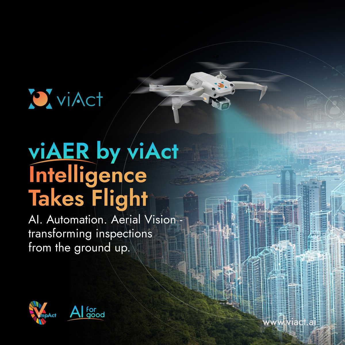 AiViact's tweet image. AI × automation × aerial engineering = viAER. 🔥

viAct’s Drone AeroVision AI for fast, safe &amp;amp; smart inspections.

From narrow façade gaps to 40-storey towers — viAER analyses, detects &amp;amp; reports in minutes.

Learn more⚡viact.ai/viaer?utm_sour…

#viAct #viAER #DroneAI #HongKong