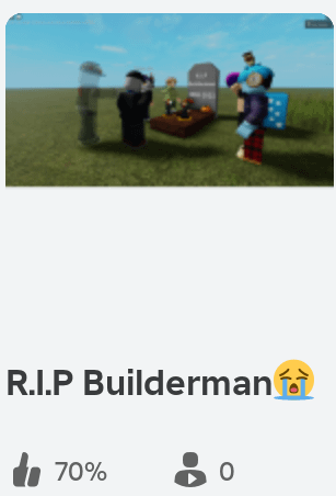 RobloxNoobifier's tweet image. Builderman has reportedly died.