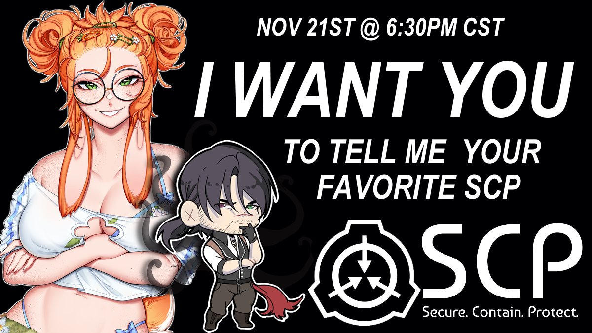 ‼️THIS FRIDAY ‼️ @ 630pm CST. 

This bunny is learning all about YOUR favorite SCPs ☣️

DROP your FAVORITE (or top 3!) SCPs we'll grab a few to read about! ⤵️

I've only ever learned about a single SCP, so I think it's time we gain a little more cursed knowledge ☝️🤓