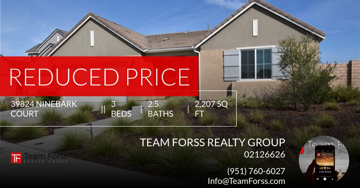📍 Reduced Price 📍 This recently reduced home at 39824 Ninebark Court in Temecula won't last long, so, don't wait to set up a showing! Reach out here or at (951) 760-6027 for more information!

teamforss.com homeforsale.at/39824_NINEBARK…