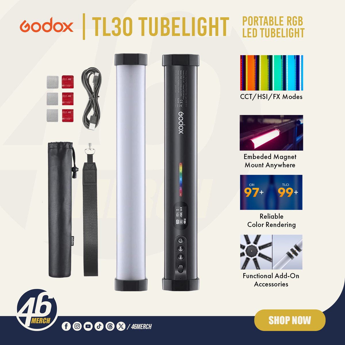 46merch's tweet image. 🛒 Buy now: s.shopee.ph/8V1CUubMyI
💡 Godox TL30 - RGB + CCT, battery, magnets, FX
❤️ Like • 🔁 Repost • 🔖 Bookmark • ➕ Follow
#TL30 #RGBLight #46merch