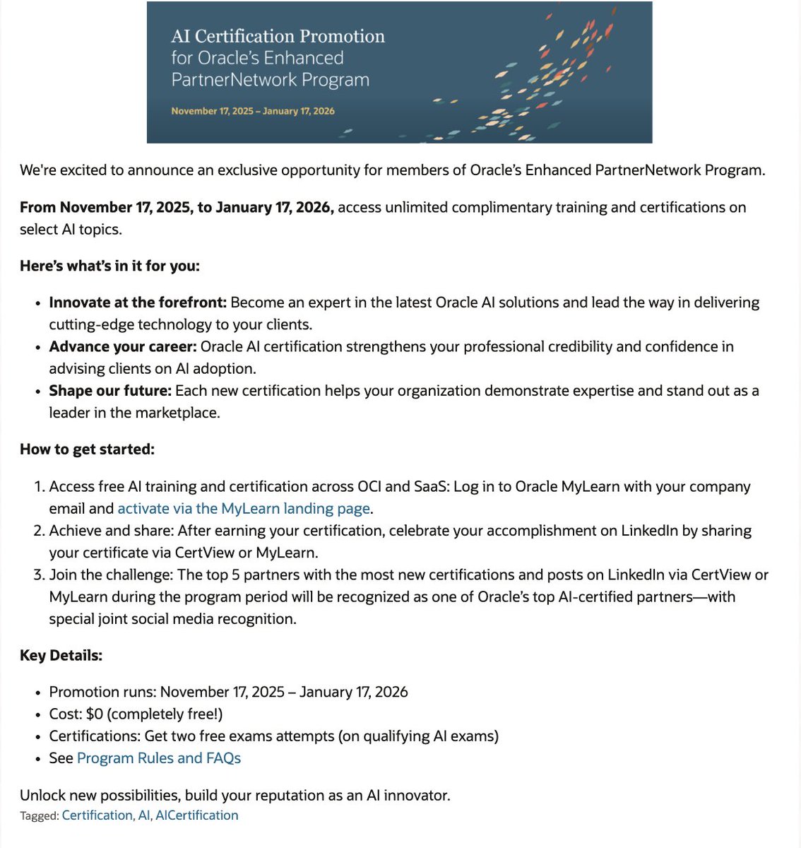 MahoganyMonro's tweet image. Hey you guys! @Oracle is allowing more time to get certificationsssssssss! Don&apos;t say I didn&apos;t tell ya&apos;ll nothing! Deets are below to see if you qualify!

mylearn.oracle.com/ou/story/35644…