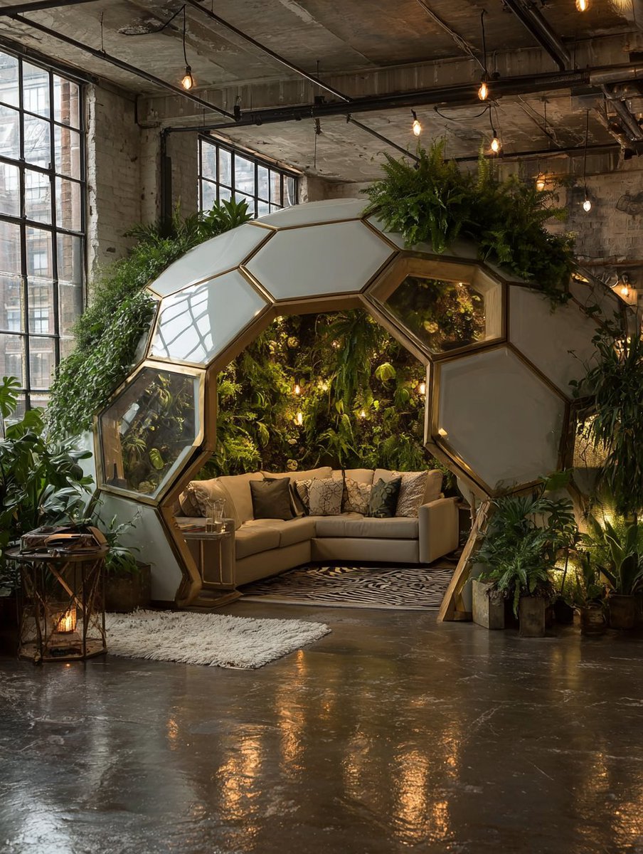 phokuinc's tweet image. Industrial Elegance Meets Urban Oasis, spatial interior design for concept co sharing workspace in Neo Art Deco x Minimalist aesthetic #InteriorArchitecture #ConceptDesign #moodboard