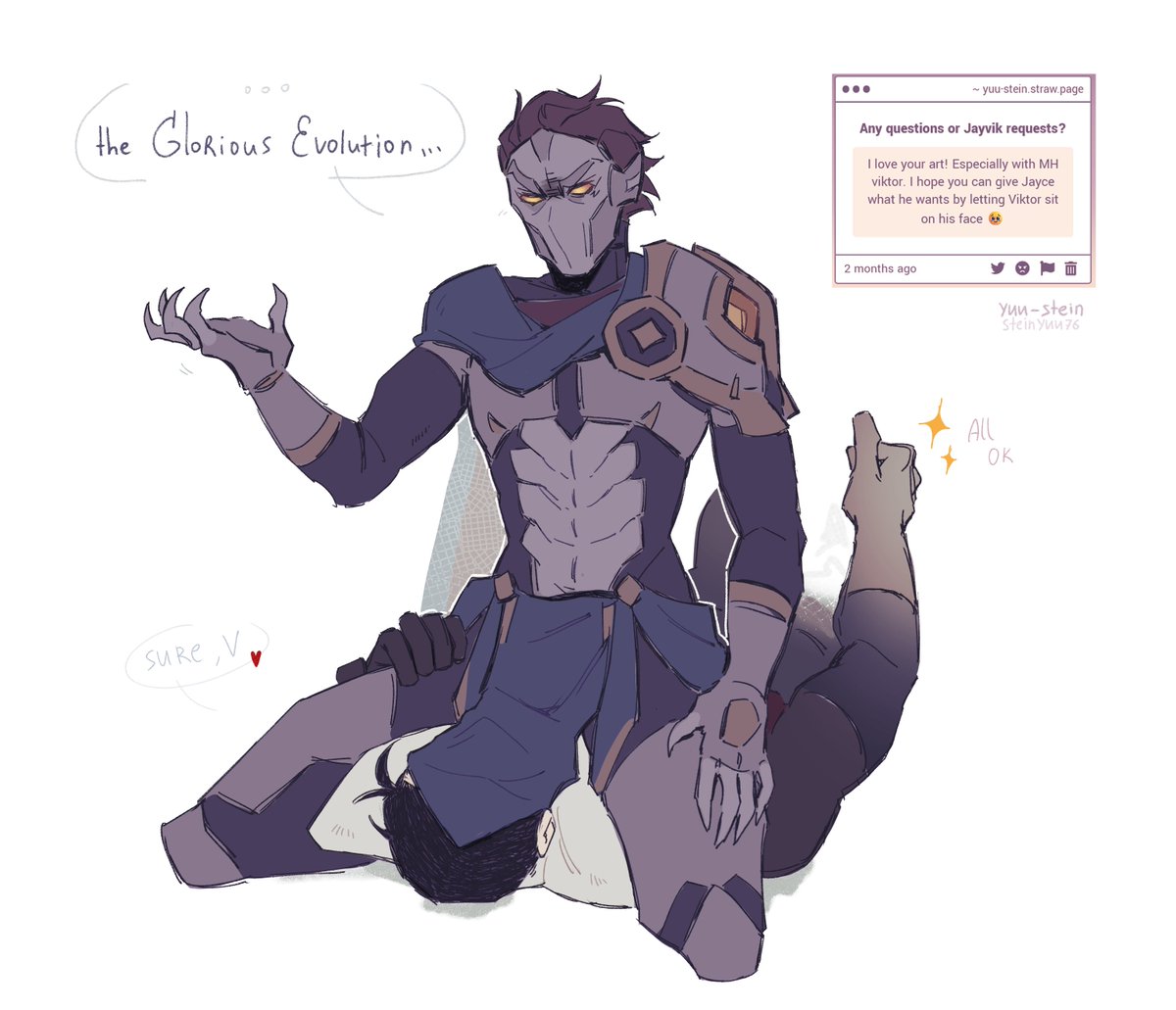 SteinYuu76's tweet photo. his skirt concept art was wild 
#jayvik #jayvikfanart #vikjayce https://t.co/c4np2zHlzg