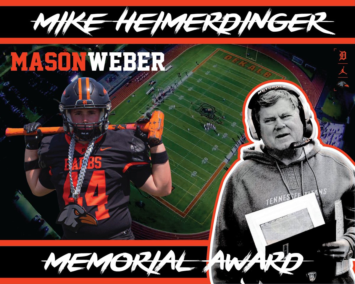Congratulations to Mason Webber for being named the recipient of the 2025 Mike Heimerdinger Memorial Award!