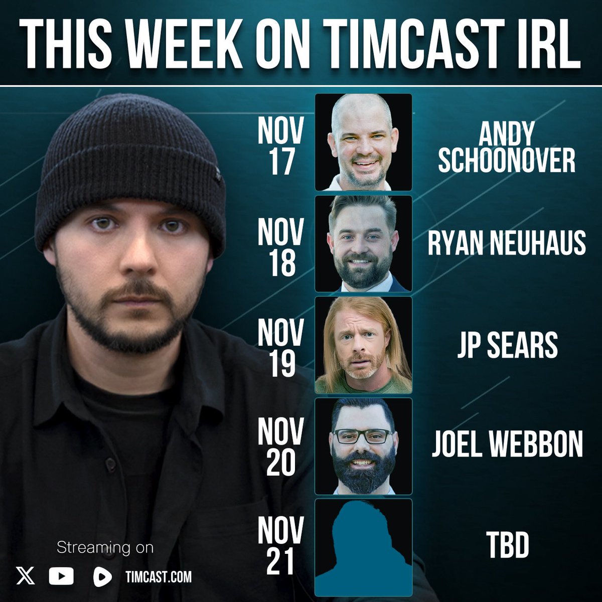 TimcastNews's tweet image. THIS WEEK ON TIMCAST IRL
