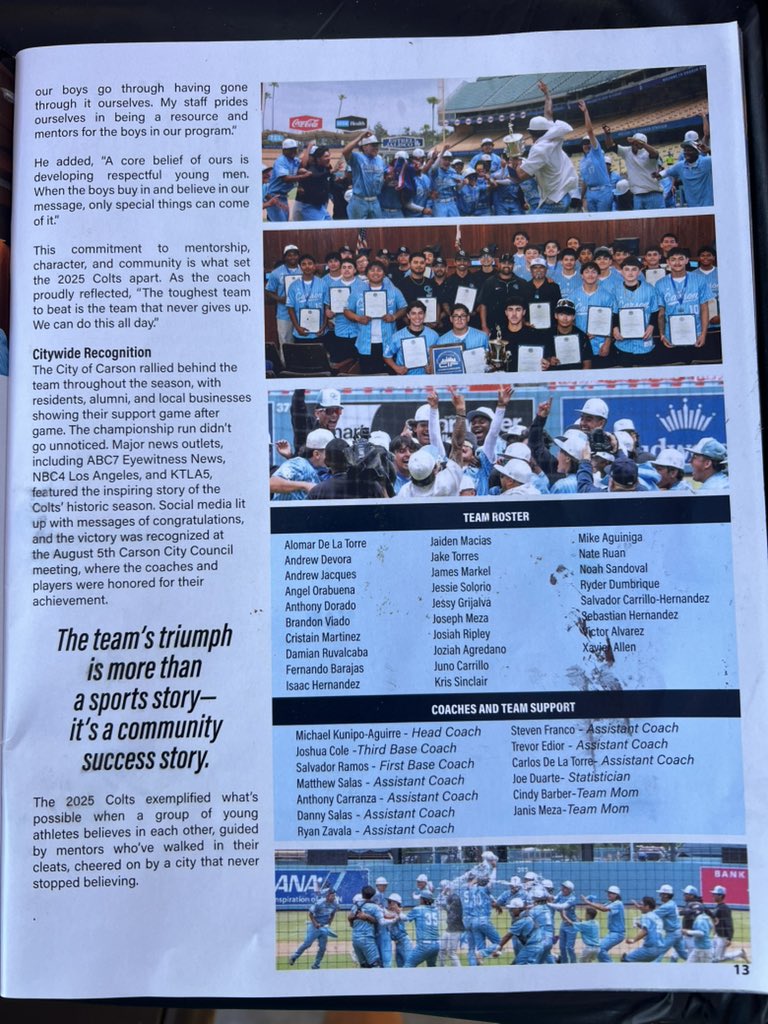 Carson Magazine! Good job, Carson HS Baseball. Proud to be a Colt.