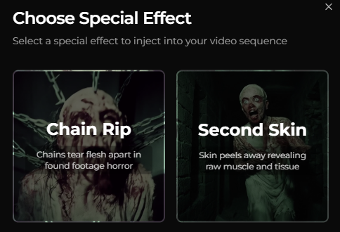 darkframeai's tweet photo. Darkframe AI is the only platform that specializes in AI horror. Check out our first horror effects below.

Chain Rip - Tear flesh apart with chains
Second Skin - Skin peels away revealing raw muscle

Join our Discord, vote on the next special effect we build and integrate! https://t.co/NUwvoVTxGd