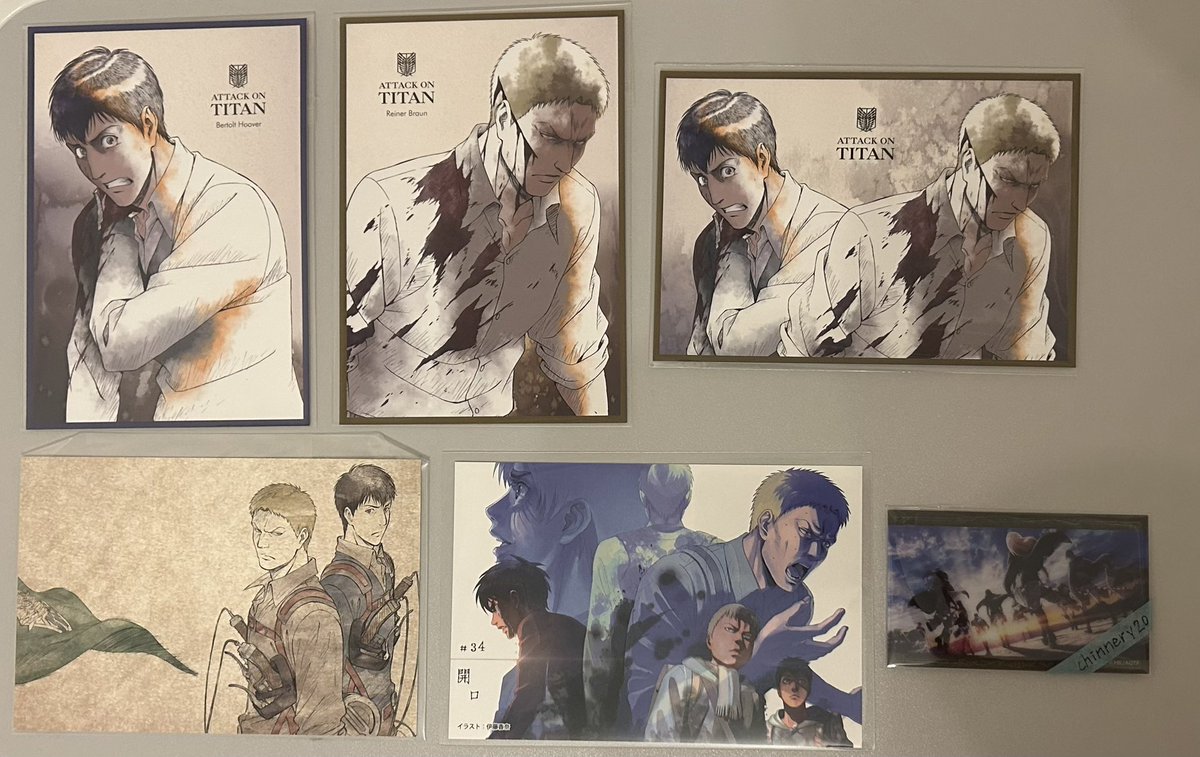 Chinnery20's tweet image. 【買取 交換 譲渡】進撃の巨人　WIT ポストカード プリントキャラマイド

求：
画像1のジーク

譲：
希望額+送料 
or 画像2·3のベルトルト ライナー ジーク 
or 画像にないジーク、その他キャラ

交換をご希望の方は、画像4の内容をご確認ください。

検索からでもお気軽にお声掛けください 🙇‍♀️