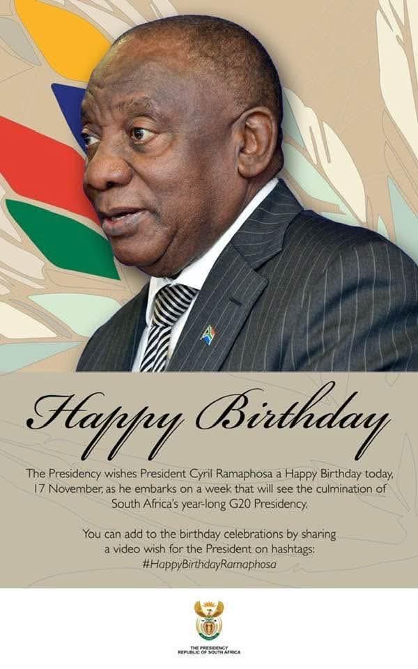 S_Chabe's tweet photo. Happy Birthday 🎂 Your Excellency, Comrade President Ramaphosa. May this year bring renewed courage, bold leadership, and the grace to steer our nation through every challenge. Power, purpose, and prosperity to you, sir 🎂 🥳🎉@MYANC @CyrilRamaphosa @PresidencyZA https://t.co/WFuWV0AEKX