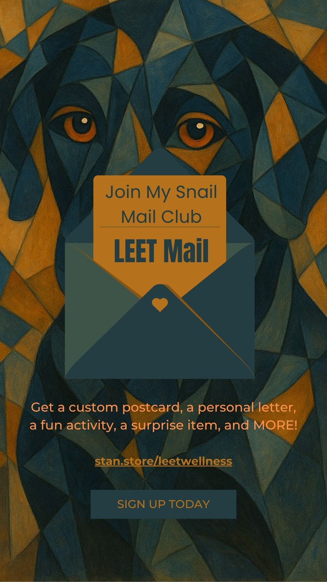 EMUHLEET's tweet image. I&apos;m so excited to share I started a snail mail club!!! LEET MAIL! I thought this would be a fun way to connect with my community. 

Each envelope includes:
💌1 custom postcard (a drawing or artwork by me)
💌A letter sharing a lesson I’ve learned or a story from my gaming career…