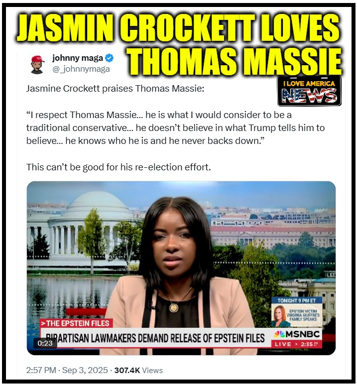 <a href="/libsoftiktok/">Libs of TikTok</a> Jasmine Crockett loves Thomas Massie.