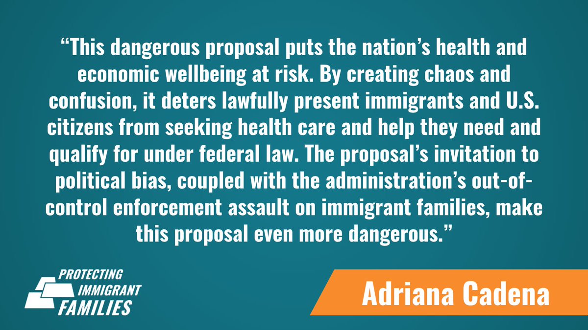 PIFCoalition's tweet image. The Department of Homeland Security released a proposal today to rescind current public charge regulations, threatening the nation’s health &amp;amp; economic security &amp;amp; the lives of U.S. citizens &amp;amp; lawfully present immigrants. Read our statement: pifcoalition.org/resources/pres… #ProtectFamilies