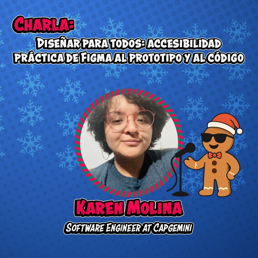 posadev's tweet image. @voidrizoma  (Software Engineer) te muestra cómo mantener la accesibilidad desde Figma hasta el código con Protopie y JavaScript.

Una charla para quienes quieren construir productos que funcionen para TODXS.