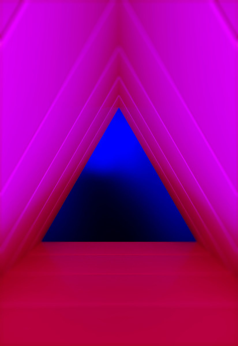 Intimidating Triangular Imitation Part XI.
Another picture I took with my camera from within the construction. I lighted the scene with colored spotlights to show and play with the dimensions of colors, light, space and time. And also to show the many colors of our universe.