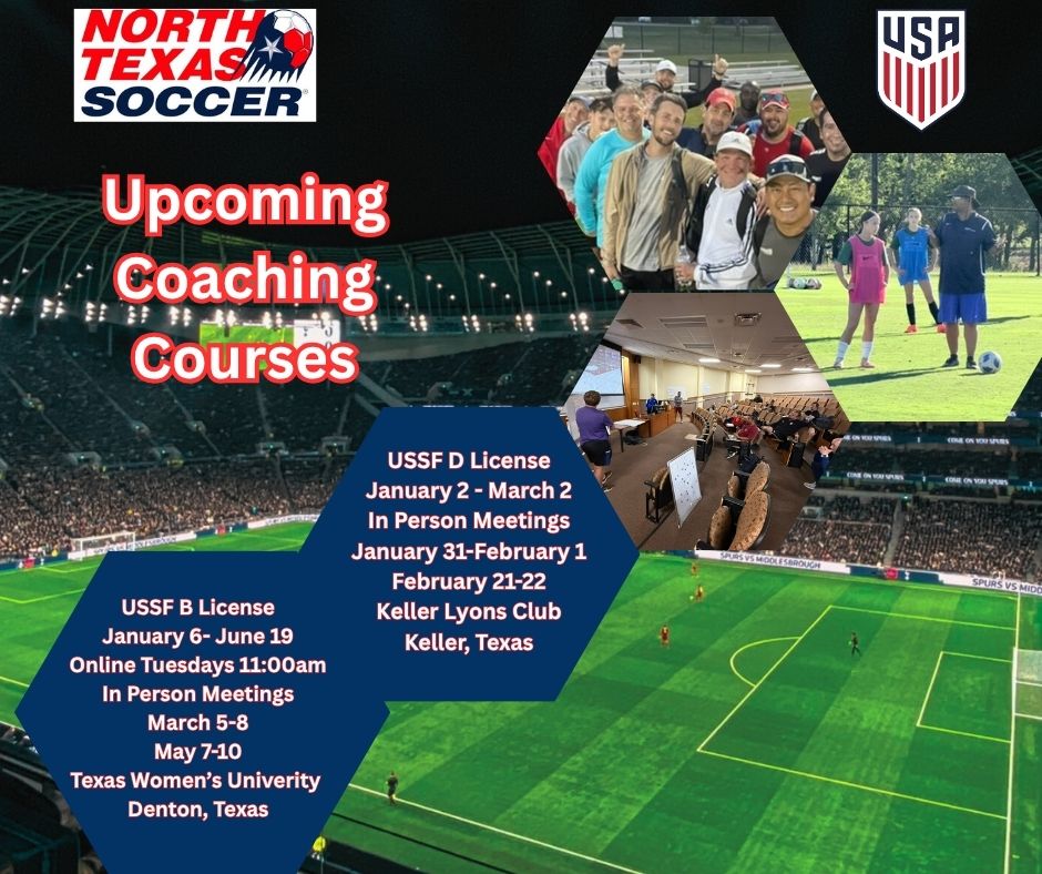 ntxsoccer_'s tweet image. Coaches: elevate your craft!! 🚀 Dallas Surf is hosting the next North Texas-run coach clinics — USSF D (Jan 2-Mar 2) &amp;amp; B (Jan 6-Jun 19). Limited spots. Register here ➜ loom.ly/XzThyHw
@ussoccer_coach @UnitedCoaches @USClubSoccer @tascosoccer @USYouthSoccer